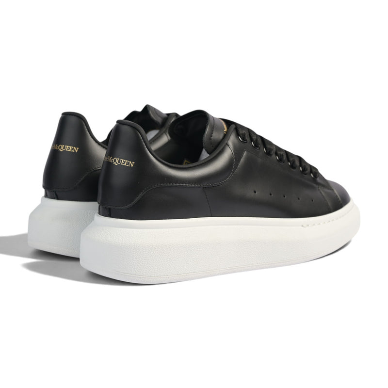 Alexander McQueen Black Leather White Platform Sneakers
